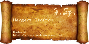 Hergert Szofron névjegykártya